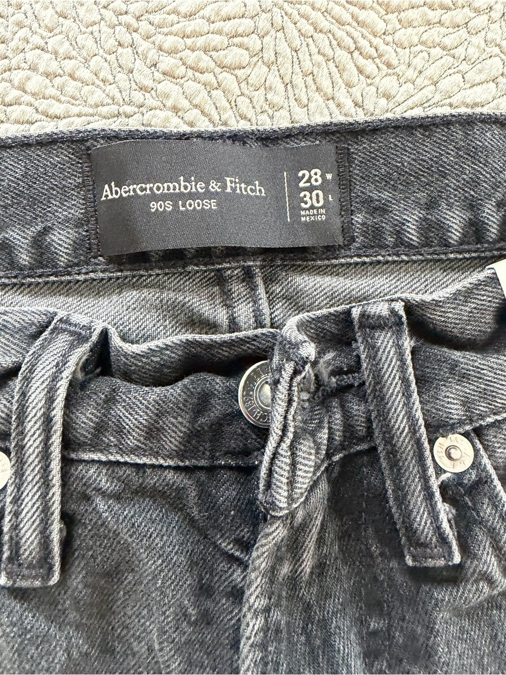 Abercrombie & Fitch Men's Dark Gray Straight Jeans - Picture 3 of 7